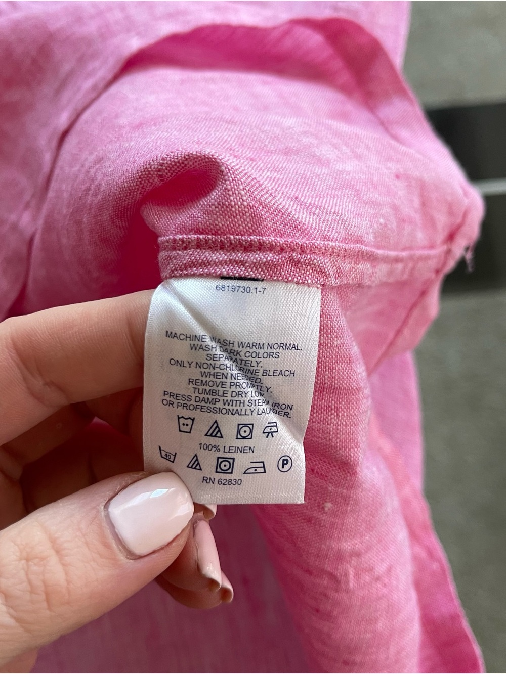 Lands End Women’s 100% Linen Pink Button Front Shirt Size 2X Coastal Beach - Picture 9 of 10